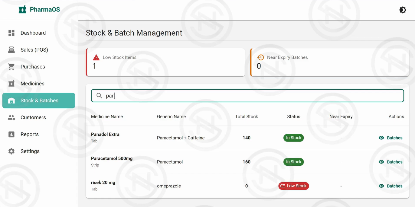 Pharmacy Clinical Service Management System screenshot